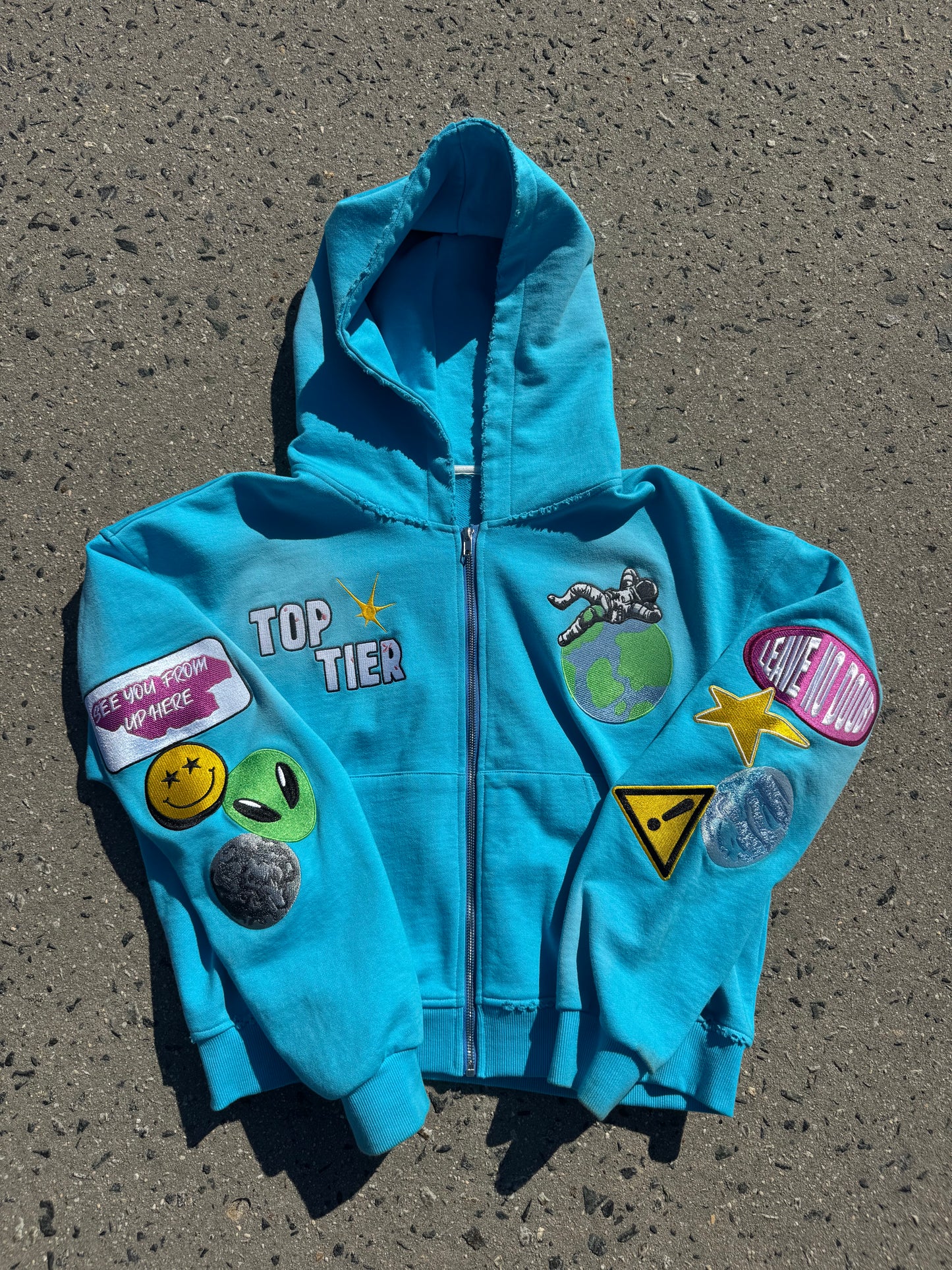 Neptune Blue Nostalgia Patchwork Jacket